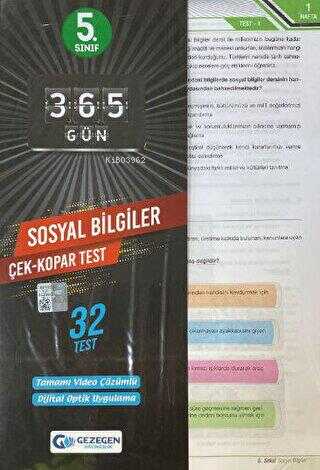 5.Sınıf 365 Gün Sosyal Bilgiler 32 Yaprak Test