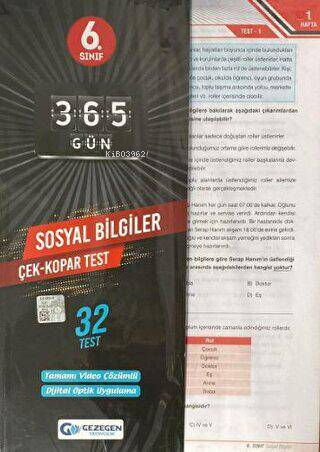6.Sınıf Sosyal Bilgiler Çek Kopar Yaprak Test (Yeni)