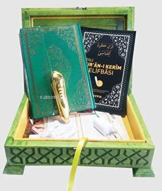 Ahşap Orta Boy Kalem Kur`an-ı Kerim Seti V 6.1 - Lüks Ahşap Kutu - Kit
