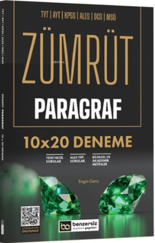 Benzersiz Akademi Yayınları TYT AYT KPSS ALES DGS MSÜ Zümrüt Paragraf 