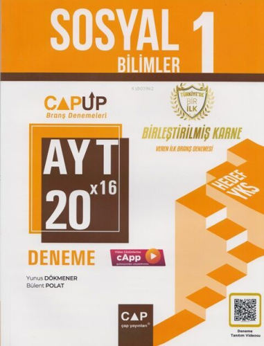 Çap Yayınları AYT Sosyal Bilimler 1 20 X 16 Up Deneme - Kitapiks.com