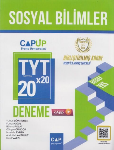 Çap Yayınları TYT Sosyal Bilimler 20 x 20 Deneme - Kitapiks.com