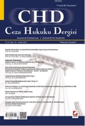 Ceza Hukuku Dergisi Sayı:23 Aralık 2013 - Kitapiks.com