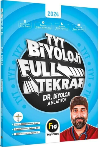 F10 Yayınları 2024 TYT Biyoloji Full Tekrar Video Ders Kitabı - Kitapi