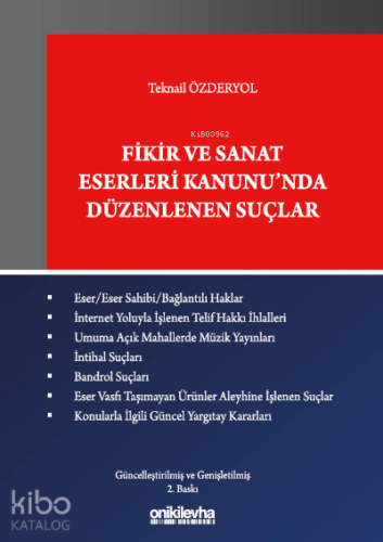 Fikir ve Sanat Eserleri Kanunu'nda Düzenlenen Suçlar - Kitapiks.com