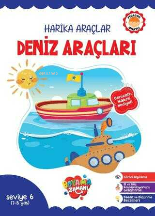 Harika Araçlar - Deniz Araçları Seviye 6 (7-8 Yaş) - Kitapiks.com