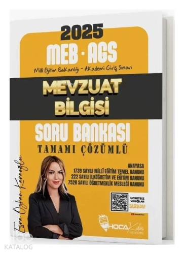 Hoca Kafası 2025 MEB AGS Mevzuat Bilgisi Soru Bankası Çözümlü - Kitapi