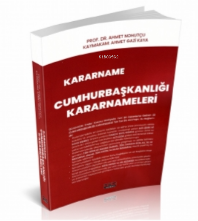 Kararname ;Cumhurbaşkanlığı Kararnameleri - Kitapiks.com