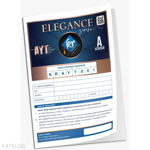 KR Akademi Yayınları AYT - 3 ( Elegance Serisi ) Deneme Sınav