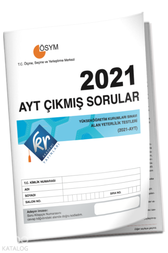 KR Akademi Yayınları AYT Çıkmış Sorular Tıpkı Basım Kitapçığı - Kitapi