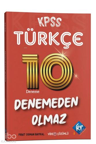 Kr Akademi Yayınları KPSS Türkçe Denemeden Olmaz 10 Deneme Video Çözüm