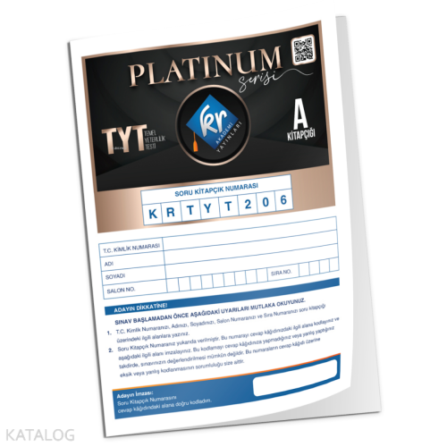 KR Akademi Yayınları TYT - 2 ( Platinum Serisi ) Deneme Sınav - Kitapi