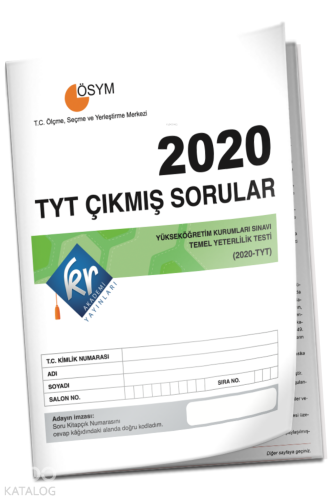 KR Akademi Yayınları TYT Çıkmış Sorular Tıpkı Basım Kitapçığı
