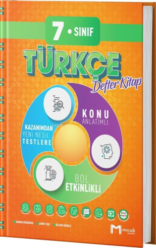Mozaik Yayınları 7. Sınıf Türkçe Defter Kitap - Kitapiks.com