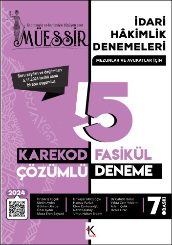 Müessir İdari Hakimlik Denemeleri- 2024 Karekod Çözümlü - Kitapiks.com