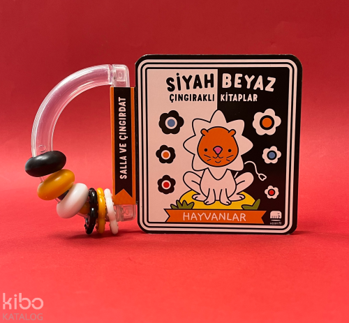 Siyah Beyaz Çıngıraklı Kitaplar Hayvanlar - Kitapiks.com