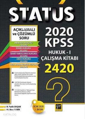 Status 2020 Kpss Hukuk - 1 Çalışma Kitabı - Kitapiks.com
