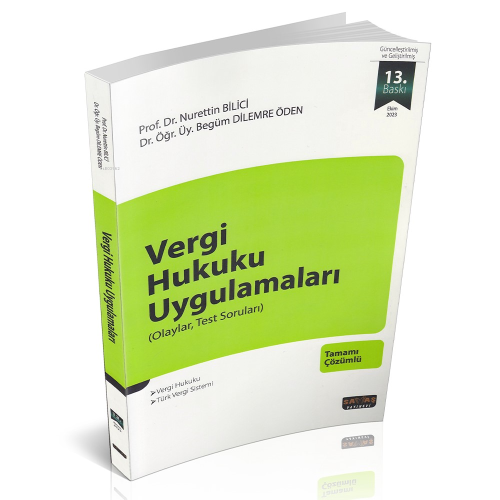 Vergi Hukuku Uygulamaları;Olaylar, Test Soruları - Kitapiks.com